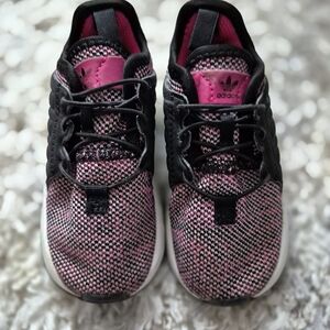 Adidas Kids Black and Pink Sneakers